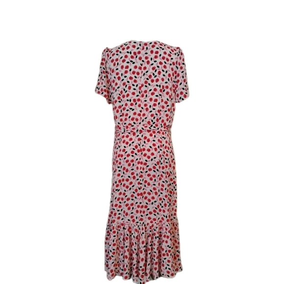 Talbots Cascade Faux Wrap Dress V-Neck Short Sleeve Floral Size 12 Women's - Picture 5 of 7